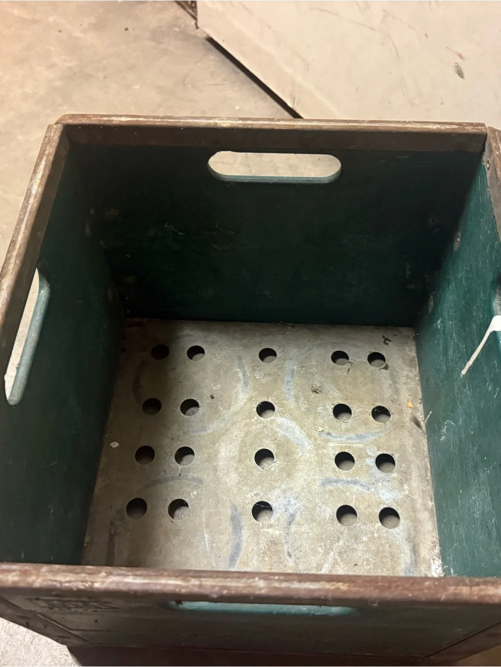 Green Pantique Storage Crate with Built-In Handle Pines Dairy
